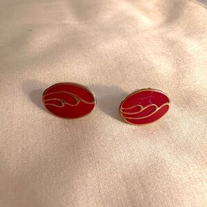 Dainty 80’s Gold And Enamel Studs, No Mark